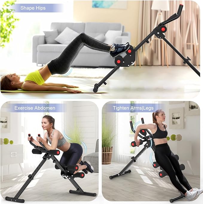 RELIFE REBUILD YOUR LIFE AB Workout Machine Abdominal Trainer Foldable Ab Cruncher Strength Training Equipment for Home Gym Blue 440 LBS