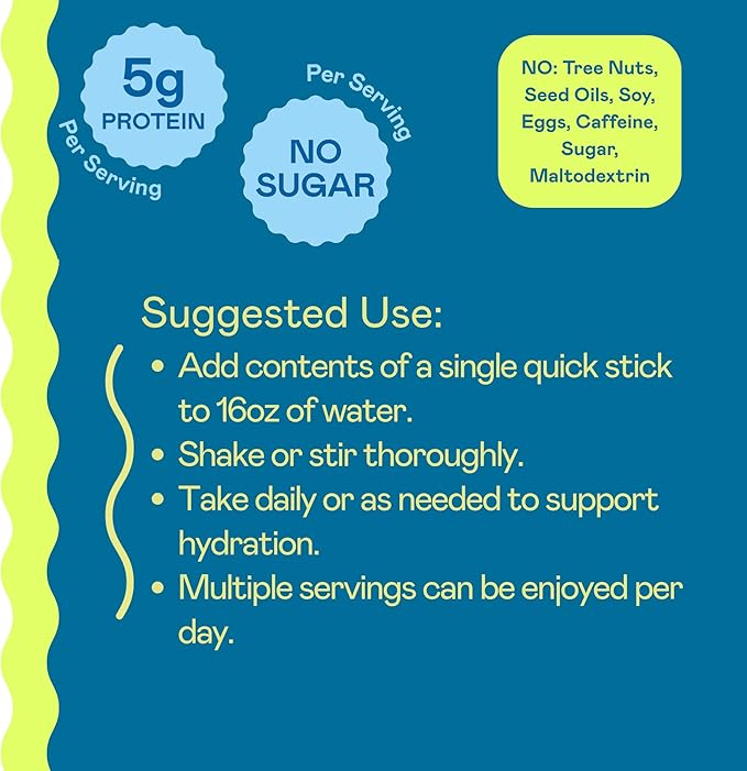 Hi-Lyte Electrolytes + Protein Quick Sticks Raspberry Lemon, 16 Servings - Sodium, Potassium, Whey Protein - Keto Friendly - 5g Protein, No Sugar