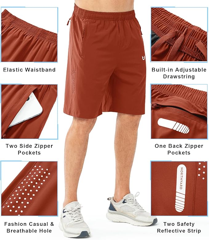 NORTHYARD Men's Athletic Running Shorts Quick Dry Workout Shorts 7"/ 5"/ 9" Lightweight Sports Gym Basketball Tennis Hiking
