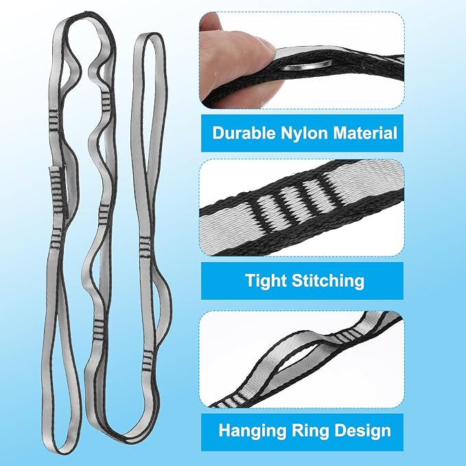 PATIKIL Daisy Chain Straps, Strong Climbing Strap Adjustable Nylon Chain Sling with Loops for Aerial Yoga Hammock Swing