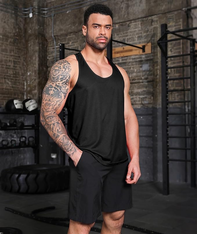 Boyzn Men's 1, 3 or 5 Pack Y-Back Workout Tank Tops, Athletic Muscle Gym Tank Tops, Fitness Bodybuilding Sleeveless T-Shirts