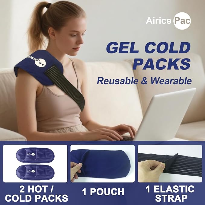 Ice Packs for Injuries Reusable (3-Piece Set) Hot Cold Gel Wraps for Joint Pain, Muscle Soreness, Adjustable & Flexible for Back, Knees, Shoulders, Arms and Legs