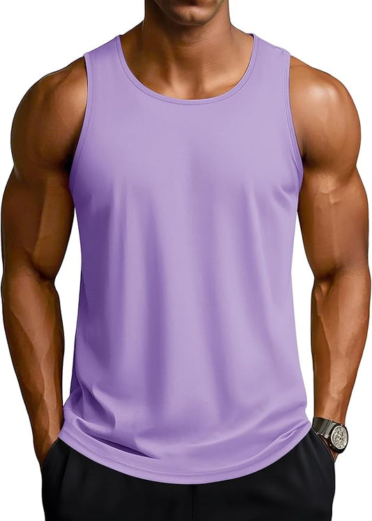 TACVASEN Men's Workout Tank Tops Sleeveless UPF 50+ Summer Sun Shirts Quick Dry for Running Swim Gym Beach