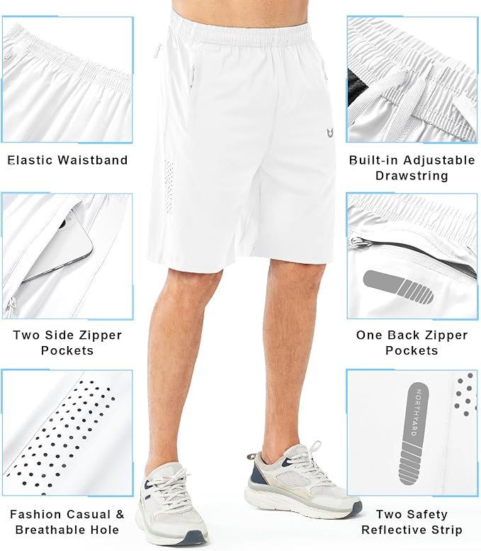 NORTHYARD Men's Athletic Running Shorts Quick Dry Workout Shorts 7"/ 5"/ 9" Lightweight Sports Gym Basketball Tennis Hiking
