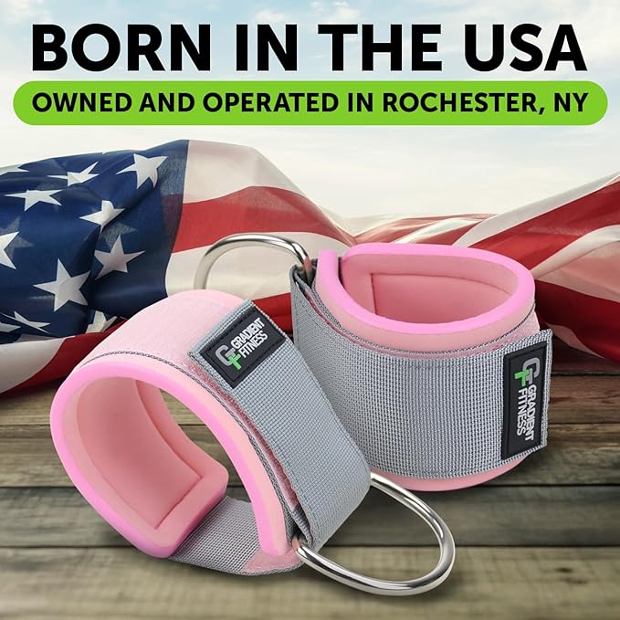 Gradient Fitness Ankle Straps (2 Pack) | Ankle Strap for Cable Machine, Ankle Bands for Working Out, Cable Ankle Strap