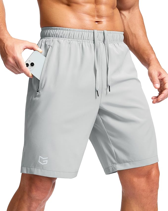 G Gradual Men's Athletic Running Shorts with Zipper Pockets Quick Dry 7"/ 5"/ 9" Workout Gym Shorts for Basketball Hiking