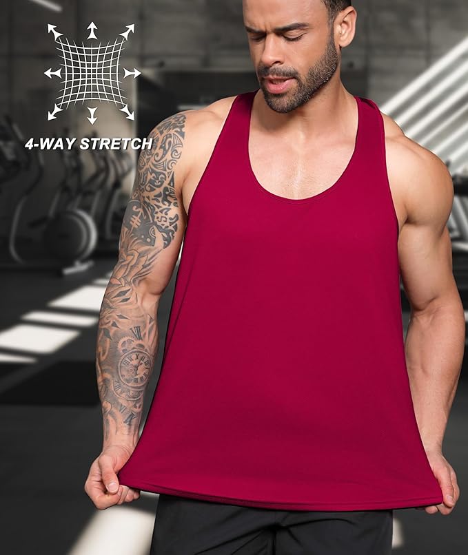 Boyzn Men's 1, 3 or 5 Pack Y-Back Workout Tank Tops, Athletic Muscle Gym Tank Tops, Fitness Bodybuilding Sleeveless T-Shirts