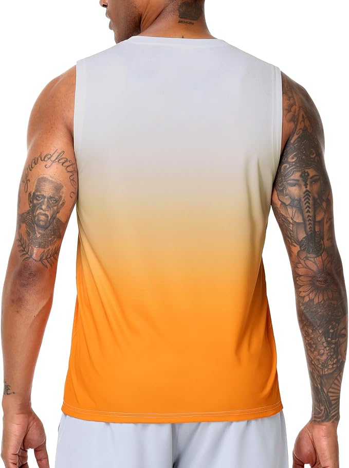 MIER Men's Workout Tank Tops UPF 50+ Swim Shirts Quick Dry Running Sleeveless UV Protection Muscle Tees