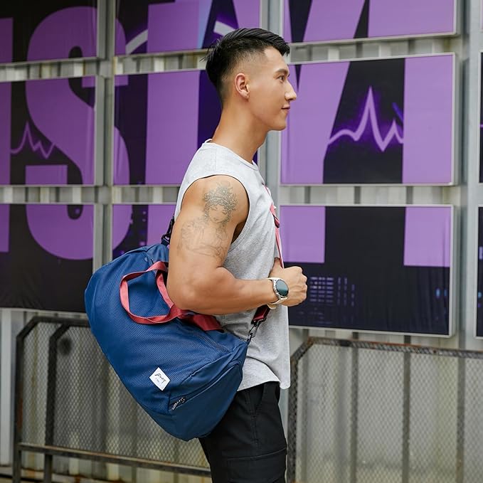 BE SMART Waterproof Mens Gym Bag with Shoe Compartment, Duffle Bag with Wet Pocket for Men, Lightweight Large Sport Duffel Bag NO Tpu Pocket for Overnight Weekender, Fitness, Swim, Boxing,Travel