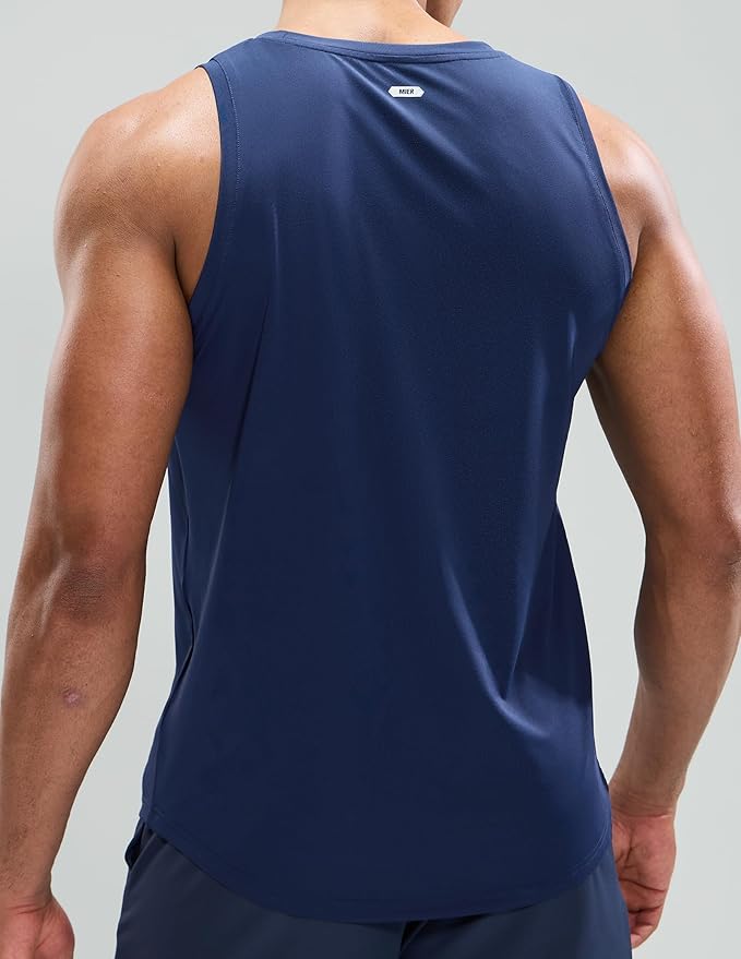 MIER Men's Tank Tops Workout Sleeveless Tee Shirts Muscle Athletic Gym Running Beach Tanks for Men, Quick Dry