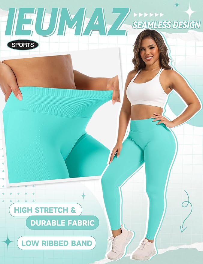 Scrunch Butt Lifting Leggings for Women Gym Seamless Workout Leggings Mid Low Waist Tummy Control Yoga Pants