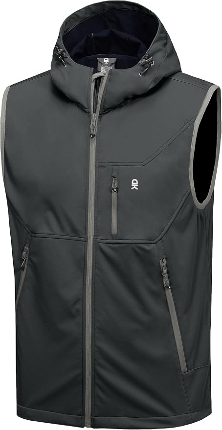 Little Donkey Andy Men's Lightweight Softshell Vest Windproof Sleeveless Jacket for Travel Hiking Running Golf