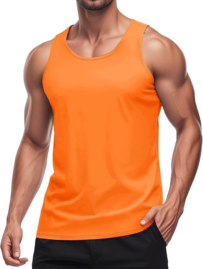 MAGCOMSEN Men's UPF 50+ Tank Top Quick Dry Summer Workout Muscle Sleeveless Shirts for Swim Beach Bodybuilding