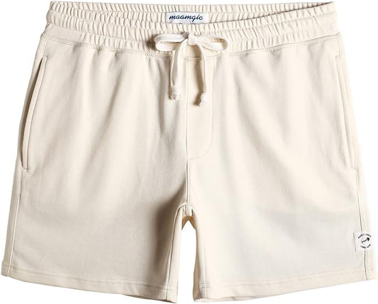 maamgic Mens Athletic Gym Shorts 5.5" Elastic Waist Casual Pajama Pocket Jogger Men Workout Short Pants