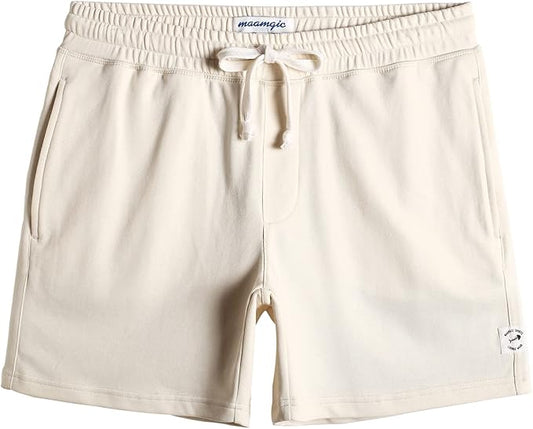 maamgic Mens Athletic Gym Shorts 5.5" Elastic Waist Casual Pajama Pocket Jogger Men Workout Short Pants