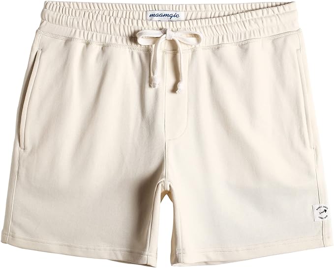 maamgic Mens Athletic Gym Shorts 5.5" Elastic Waist Casual Pajama Pocket Jogger Men Workout Short Pants