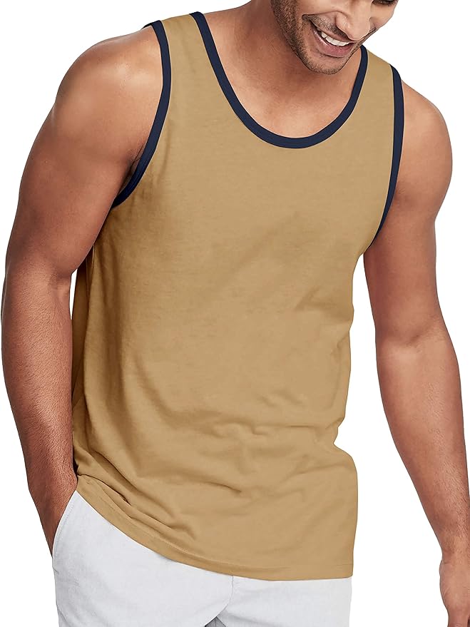 Hat and Beyond Mens Tank Top Soft Performance Boxing Gym Shirts Plain Muscle Tee