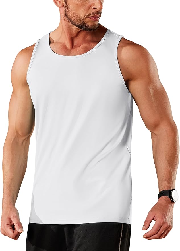 TACVASEN Men's Workout Tank Tops Sleeveless UPF 50+ Summer Sun Shirts Quick Dry for Running Swim Gym Beach
