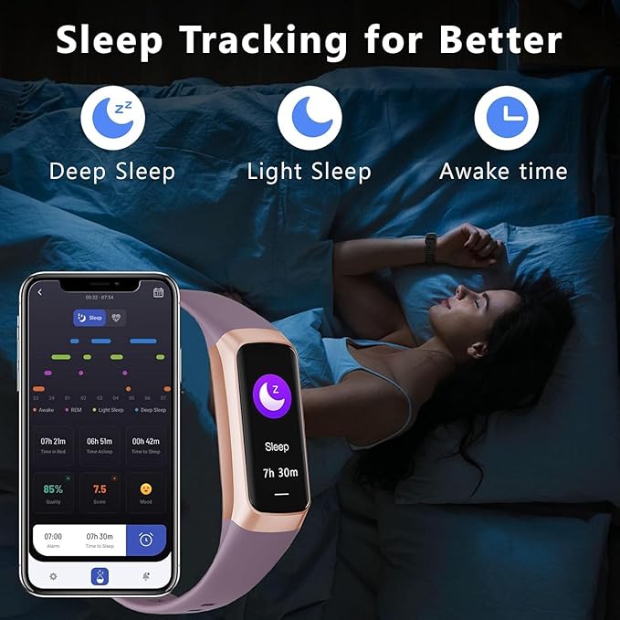 Fitness Tracker with Heart Rate/Blood Oxygen/Sleep Monitor, 20+ Sports Modes Smart Watches for Women/Men, Activity & Step Tracker Smart Watch for Android/iOS Phones