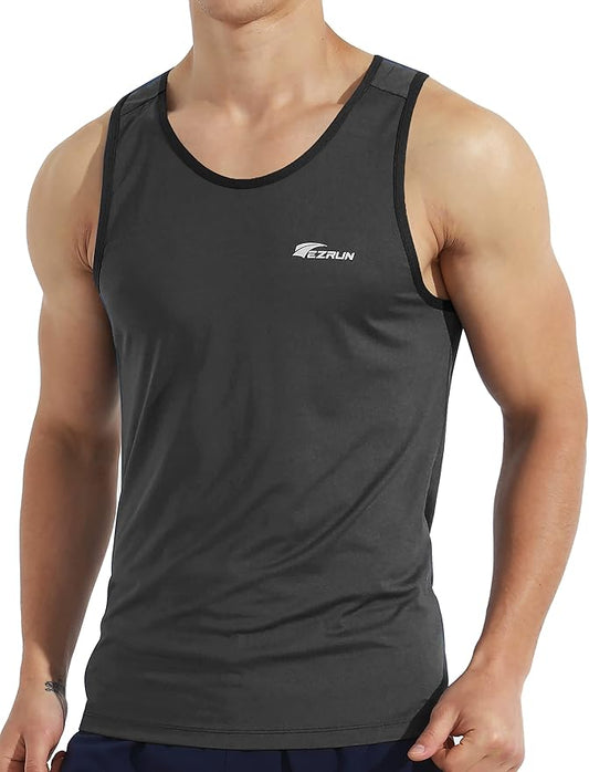 EZRUN Men's Quick Dry Sport Tank Top for Bodybuilding Gym Athletic Jogging Running,Fitness Training Workout Sleeveless Shirts
