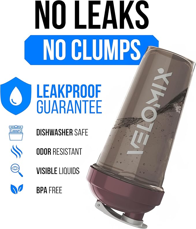 VELOMIX -2 Pack- 28 oz Protein Shaker Bottles for Protein Mixes - 2x Wire Whisk | Leak Proof Shaker Cups for Protein Shakes | Protein Shaker Bottle Pack | Shakers for Protein Shakes-Mixed Color