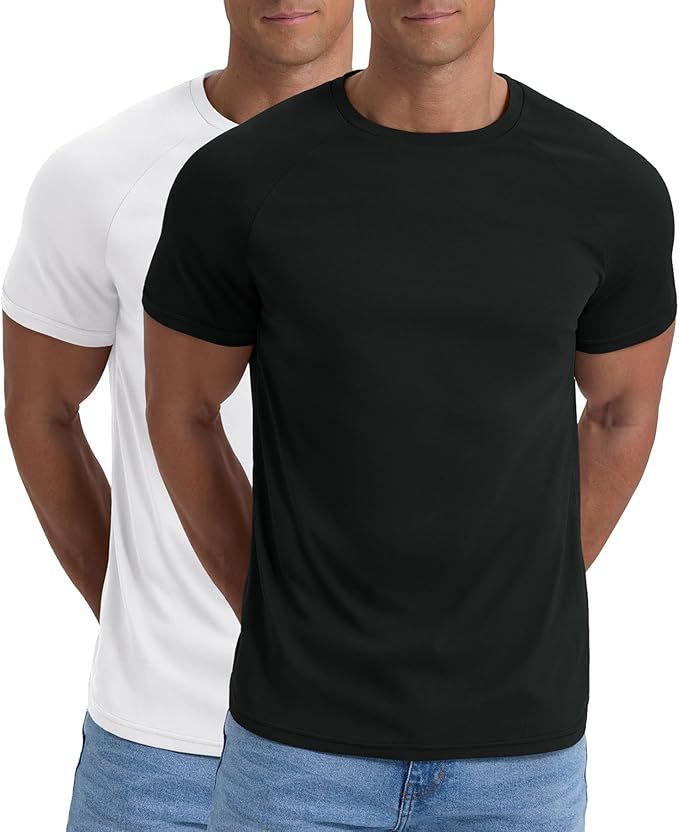 Askdeer Men's T-Shirt Short Sleeve Quick Dry Shirts Lightweight Workout Athletic Tees for Running, Beach, Hiking