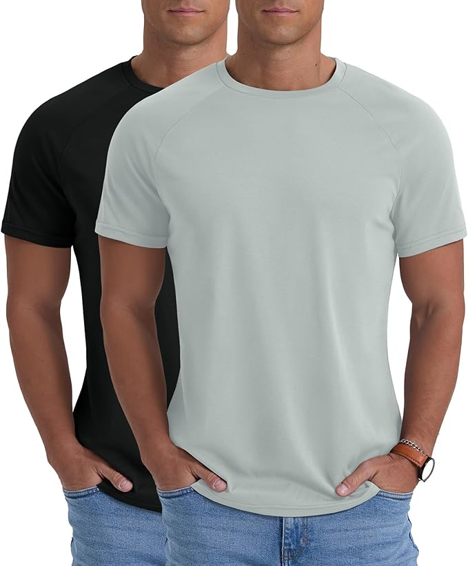 Askdeer Men's T-Shirt Short Sleeve Quick Dry Shirts Lightweight Workout Athletic Tees for Running, Beach, Hiking