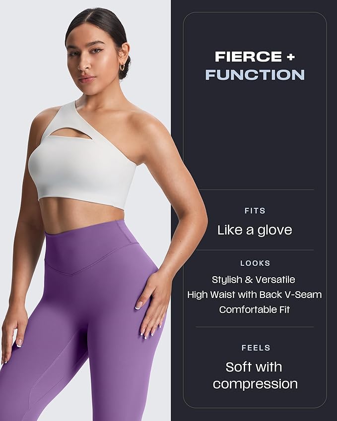 Aoxjox High Waisted Workout Leggings for Women Tummy Control Buttery Soft Yoga Metamorph Deep V Pants 26"