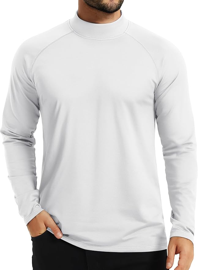 TACVASEN Mens Thermal Fleece Shirt Mock Turtle Neck Base Layer Long Sleeve Athletic Warm Undershirt Winter Running Tops