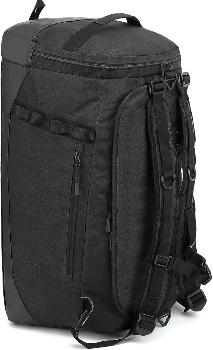 Large Travel Duffle Bag Backpack for Men Women 70L Big Sports Gym Bag with Shoe Compartment Heavy Duty Duffel Bags with Padded Straps for Weekend Overnight Camping, Black