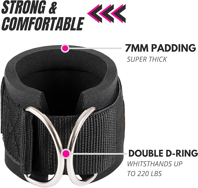 PeoBeo Ankle Strap for Cable Machine Attachments for Gym Ankle Straps for Cable Machines Straps Foot Straps for Cable Machine Attachment Glute Machine Gym Accessories for Women