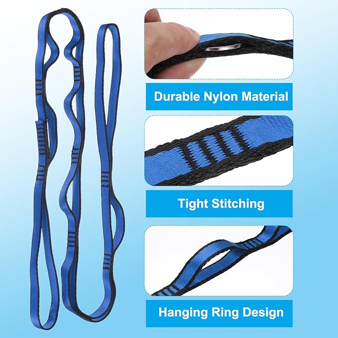 PATIKIL Daisy Chain Straps, Strong Climbing Strap Adjustable Nylon Chain Sling with Loops for Aerial Yoga Hammock Swing