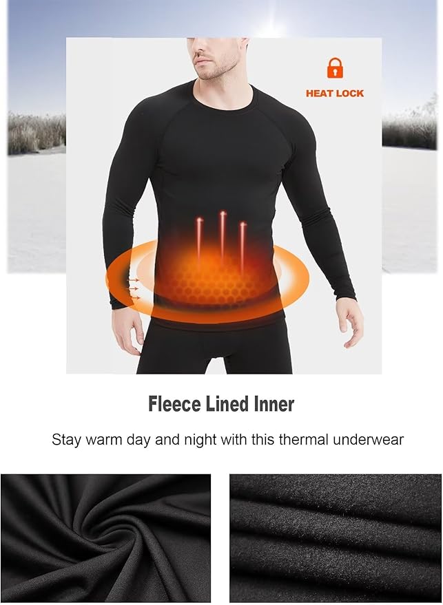 Dalavch 4/5 Pack Thermal Compression Shirts for Men Long Sleeve Running Gear Undershirt Base Layer for Winter Cold Weather