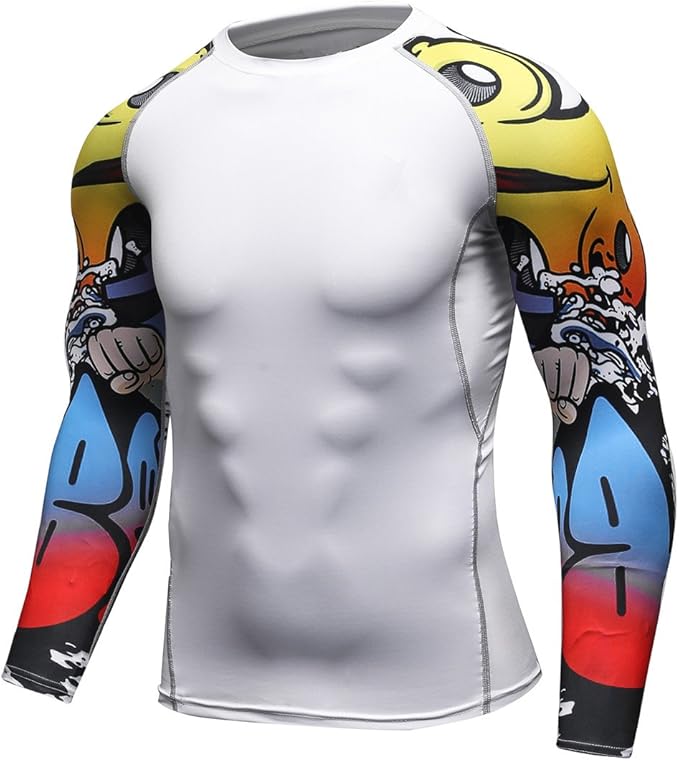 Men's Soft Slim Long Sleeve Dry-Fit Compression Gym Trainning Shirt