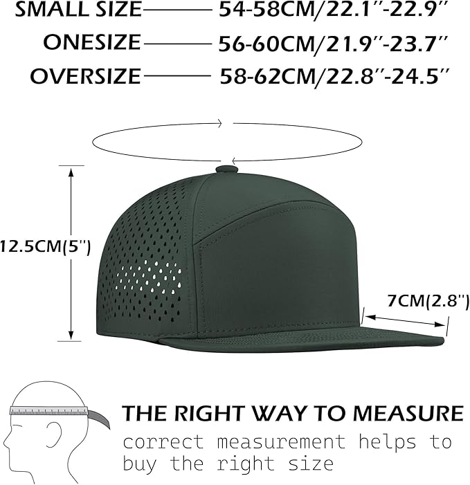 Performance Snapback Hats for Men Women,Flat Bill Cap,Golf,Running,Workout