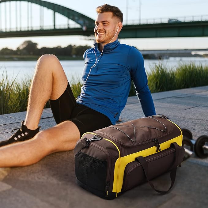 MIER Large Duffel Bag Men's Gym Bag with Shoe Compartment, 60L