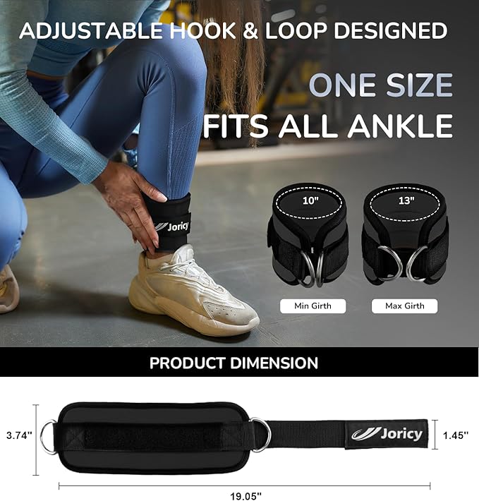 Ankle Strap for Cable Exercise Machines, Work Out Cuff Attachment Ankle Resistance Bands, Cable Kick Back Straps for Gym, Glute Workouts, Kickbacks, Leg Extensions, Hip Abductors, Booty Workouts