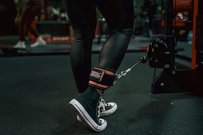 Ankle Straps for Cable Machines Double D-Ring Gym Adjustable Neoprene Premium Cuffs to Enhance Legs Abs & Glutes Kickbacks Workouts Leg Curls Extensions Booty Hip Abductors Exercise for Men & Women