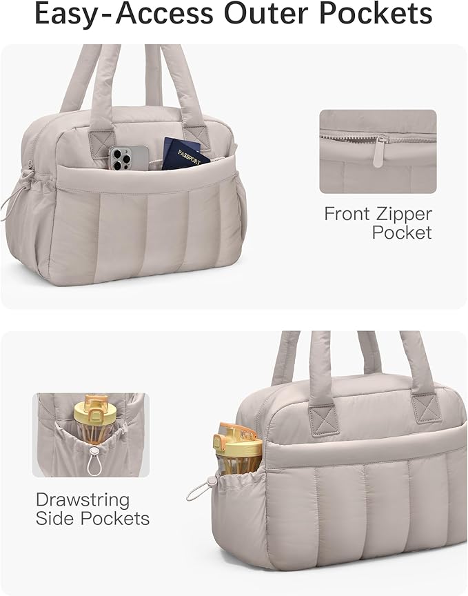 oscaurt Gym Bag for Women Lightweight Duffle Bag for Travel with Toiletry Pouch Water Resistant Carry On Weekender Overnight Duffel