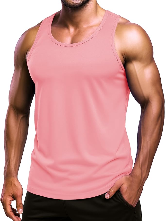 Boladeci Men's Tank Top Workout Athletic Quick Dry UPF 50+ Sun Protection Lightweight Summer Beach Gym Sleeveless Shirts