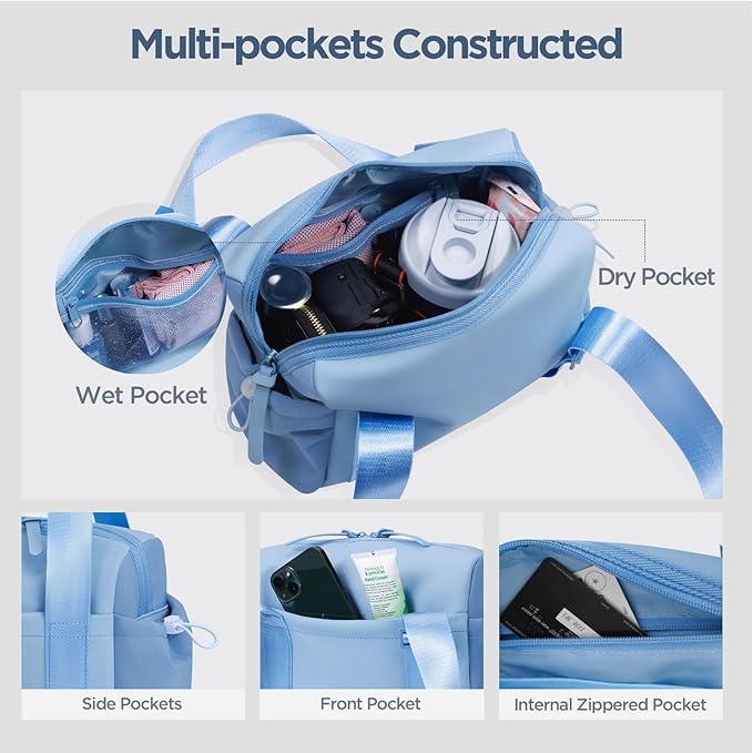 Mini Gym Bag for Women Girls Small Gym Tote Bag with Wet Compartment Waterproof Travel Duffle Bag Cute Workout Sport Bag