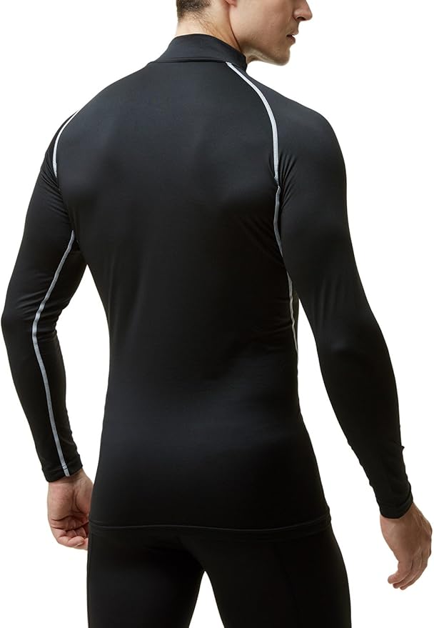 TSLA Men's Thermal Long Sleeve Compression Shirts, Mock/Turtleneck Winter Sports Running Base Layer Top