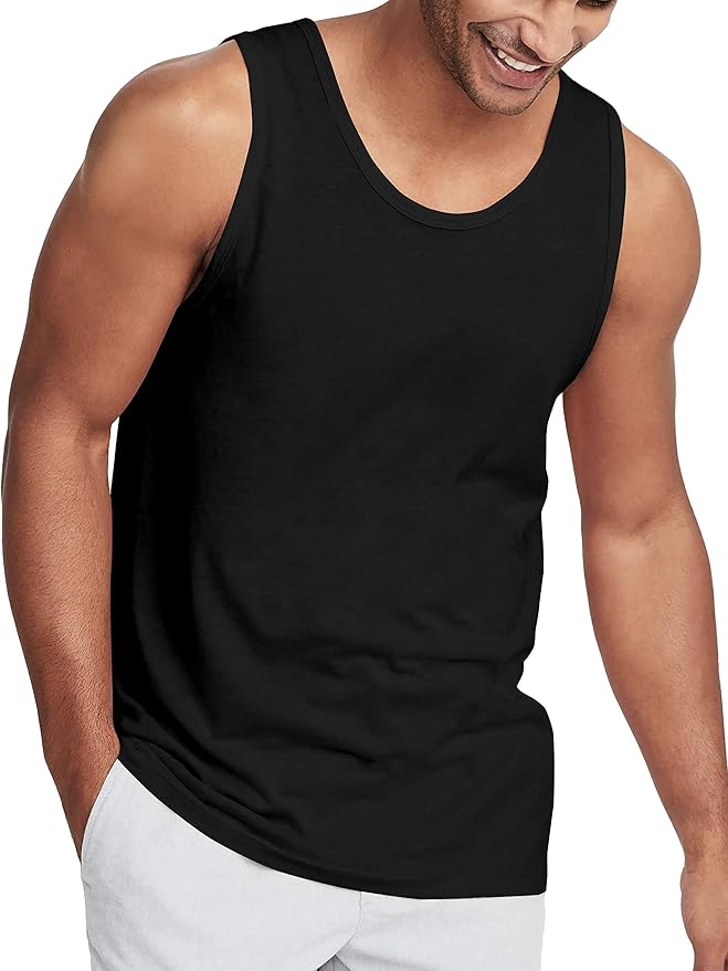 Hat and Beyond Mens Tank Top Soft Performance Boxing Gym Shirts Plain Muscle Tee