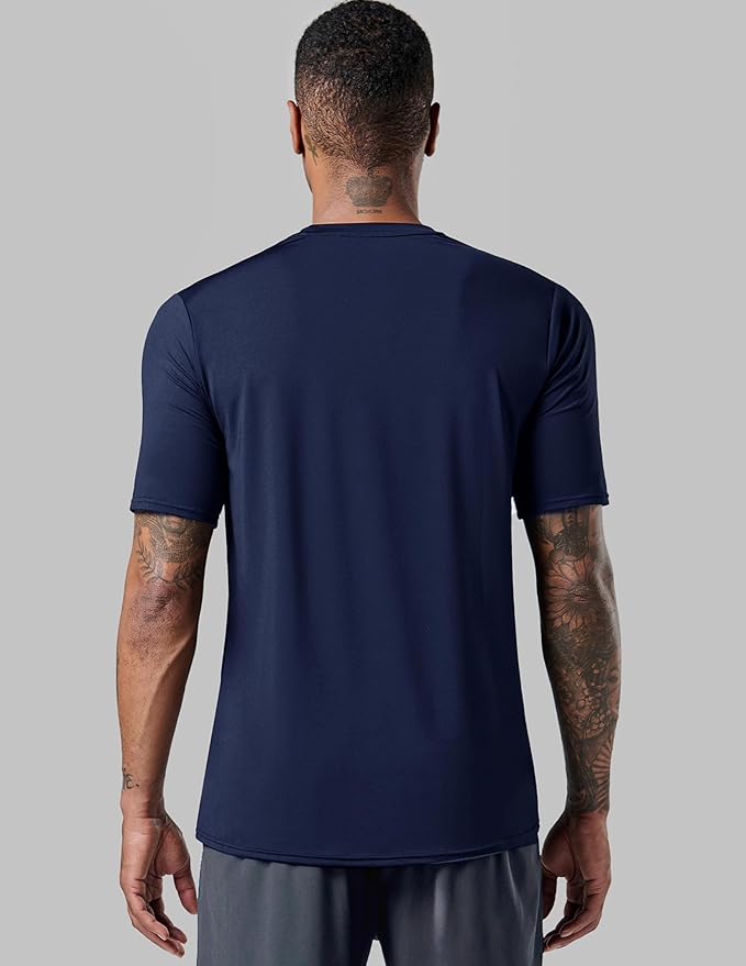 5 Pack Men’s Active Quick Dry Crew Neck T Shirts | Athletic Running Gym Workout Short Sleeve Tee Tops Bulk