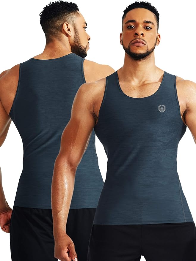 NELEUS Men's 3 Pack Dry Fit Compression Tank Top
