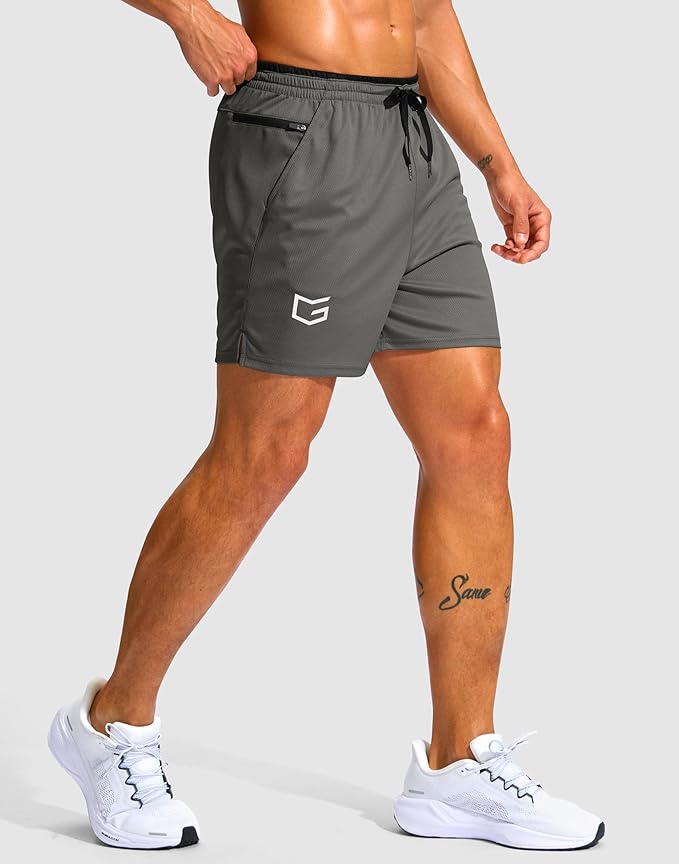 G Gradual Men's Running Athletic Shorts with Zipper Pocket 5"/ 7" Lightweight Quick Dry Gym Workout Shorts for Tennis Active