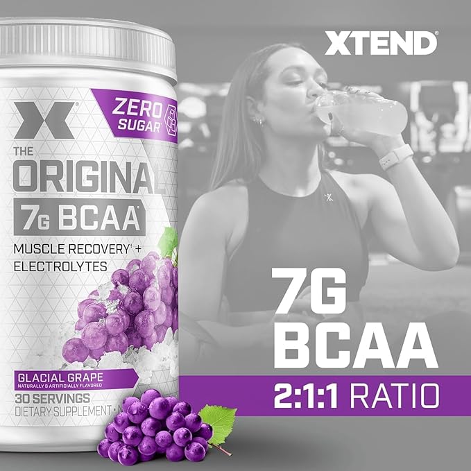 Xtend XTEND Original BCAA Powder 7g BCAA and 2.5g L-Glutamine, Sugar Free Post Workout Muscle Recovery Drink with Amino Acids for Men & Women, 30 Servings