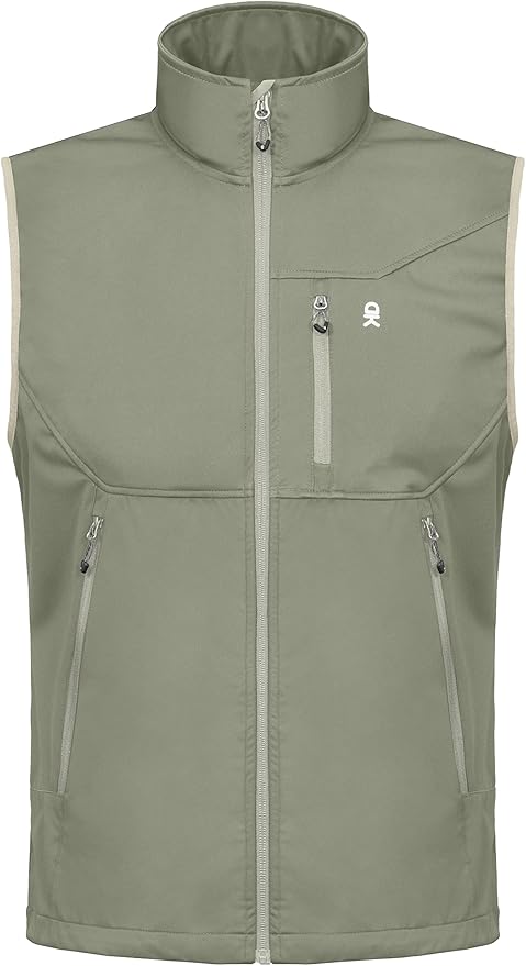 Little Donkey Andy Men's Lightweight Softshell Vest Windproof Sleeveless Jacket for Travel Hiking Running Golf