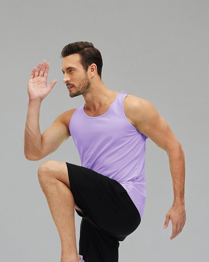 MAGCOMSEN Men's UPF 50+ Tank Top Quick Dry Summer Workout Muscle Sleeveless Shirts for Swim Beach Bodybuilding