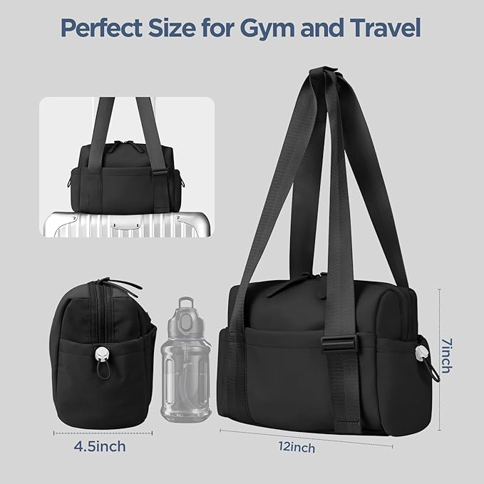Mini Gym Bag for Women Girls Small Gym Tote Bag with Wet Compartment Waterproof Travel Duffle Bag Cute Workout Sport Bag